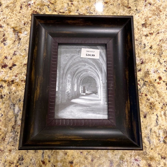 4x6 brown & black wood thick frame NEW masculine - Picture 1 of 7